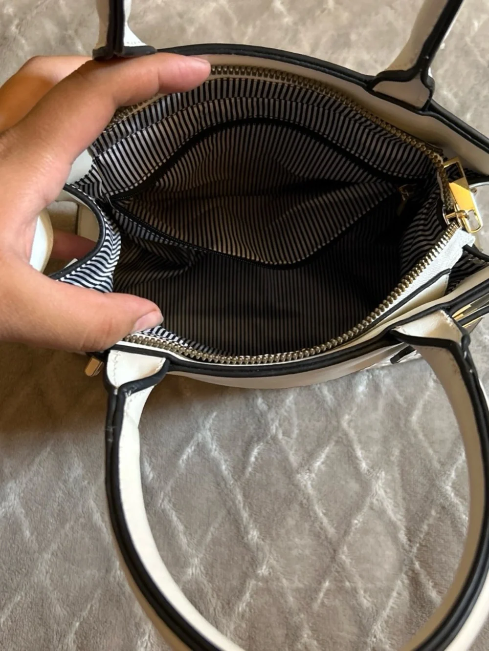 Elegant White Top-Handle Women's Handbag